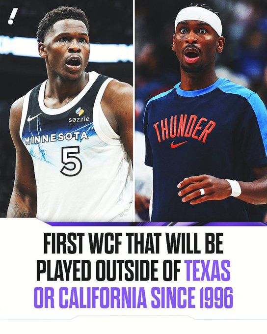 ?1996年来首次西决双方没有得克萨斯州和加利福尼亚州的球队